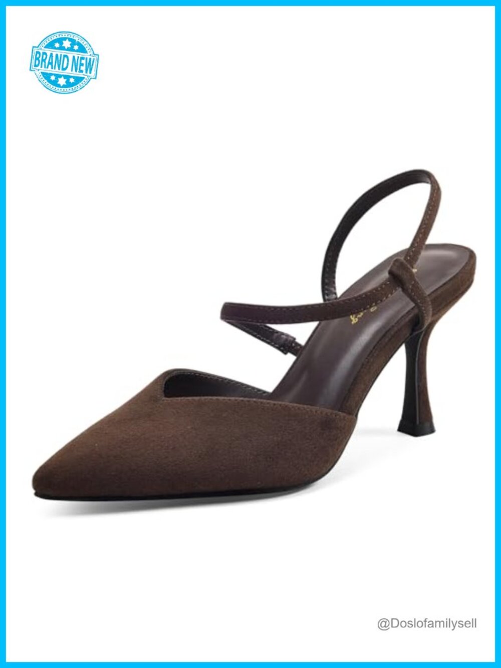 Kitten Heel Slingback Pumps Pointed Toe Faux Leather Business Casual
